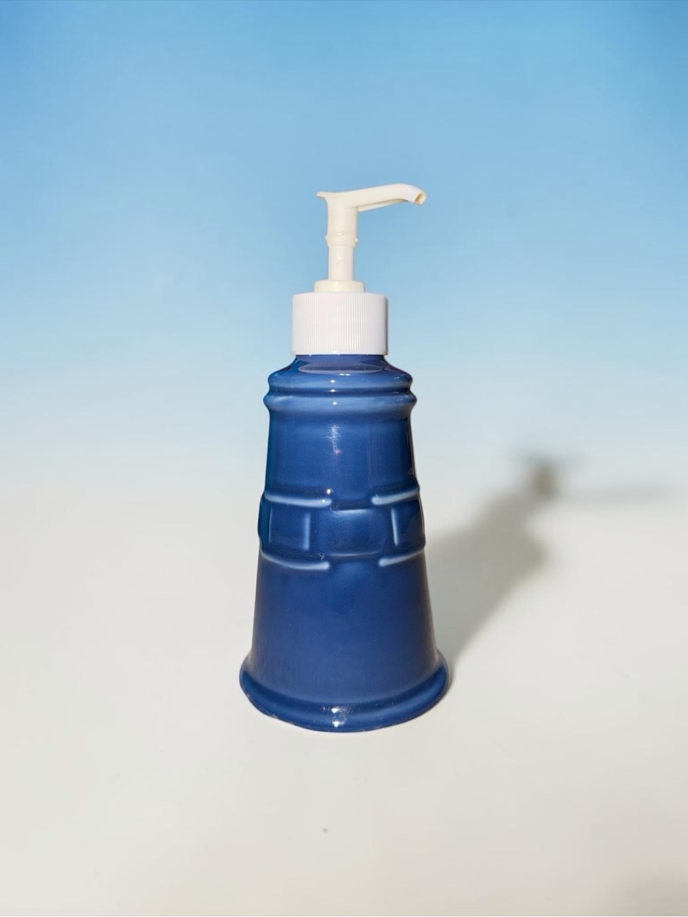 Longaberger Blue Ceramic Pump Dispenser